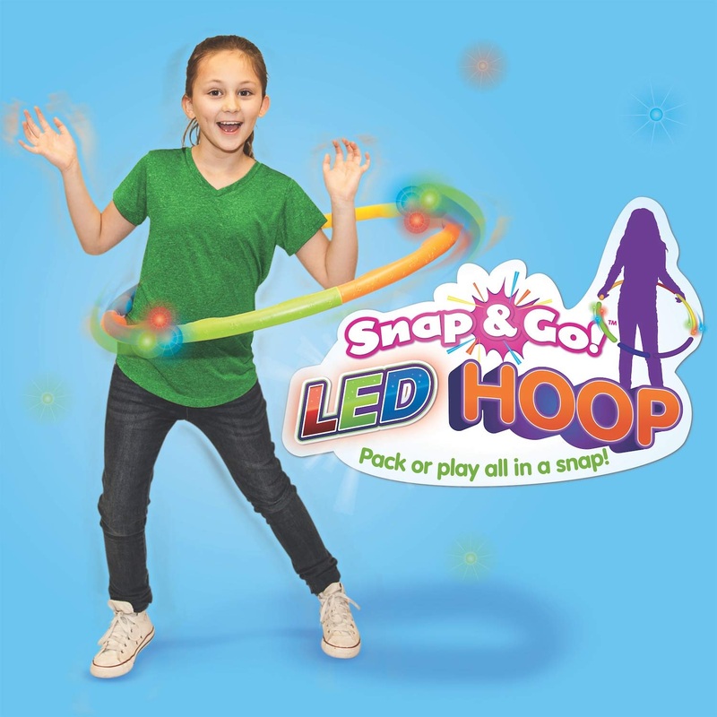 Geospace Led Light Up Snap & Go Multi Color 6 Piece Hula Hoop Toy For Kids Great For Exercise, Birthday Parties (Single Pack) No