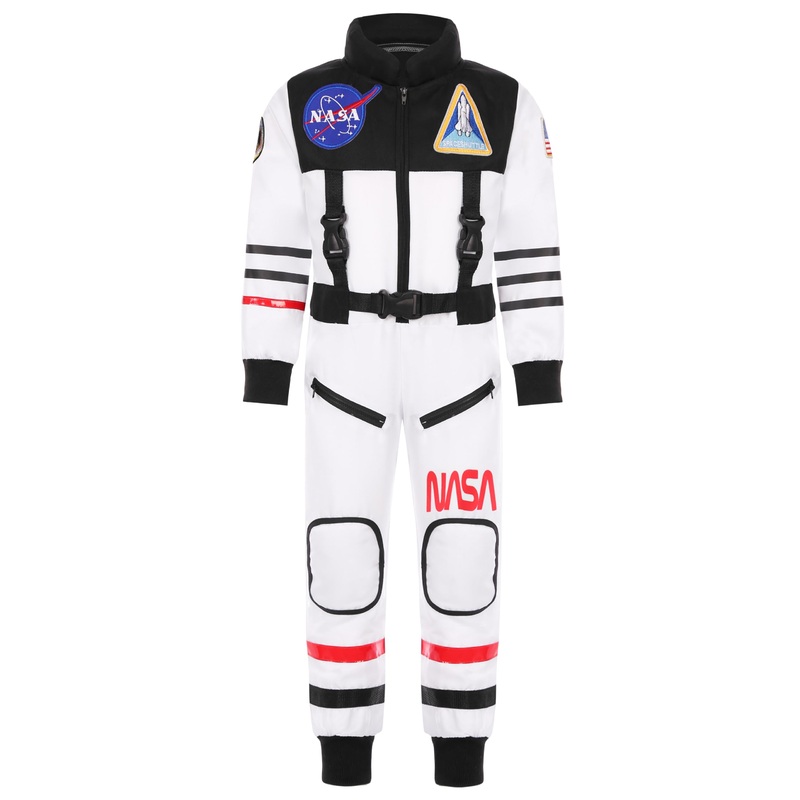 Gomukot Direct Kids Astronaut Costume Nasa Space Jumpsuit For Halloween Boys Girls Pretend Role Play Dress Up (3-4 Years)