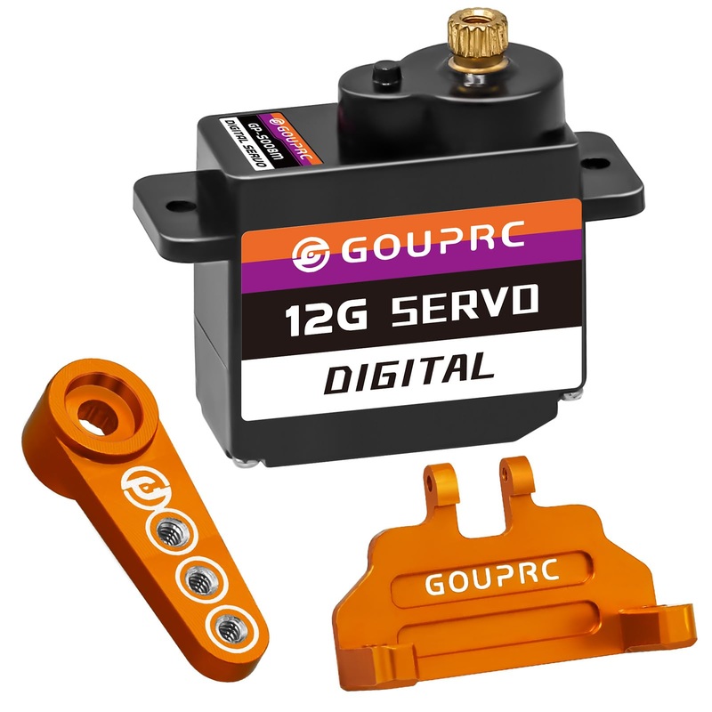 Gouprc 12G Rc Digital Micro Servo Of Metal Steel Gear With Servo Mount Bracket & 25T Servo Horn For Scx24 Servo Rc Car Upgrade P
