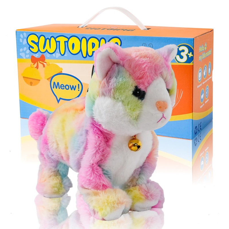 Interactive Led Robotic Cat, Barking Meow Kitten, Electronic Pet, Animated Toy For Girls & Kids