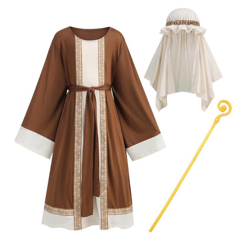Lmyove Kids Biblical Costume Boy Joseph Bible Robe Nativity Costumes For Kids Halloween Christmas Cosplay