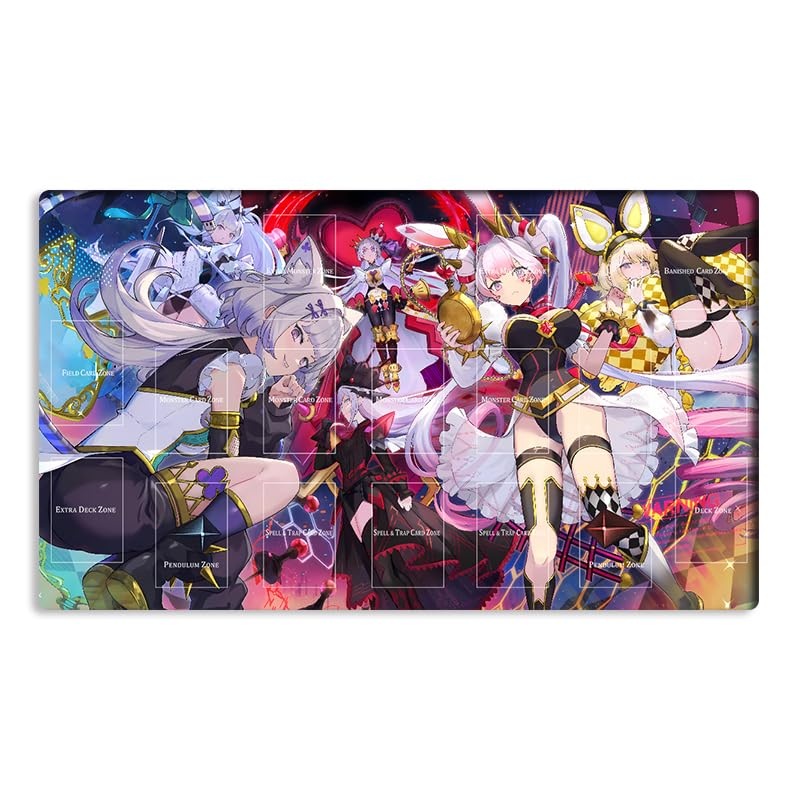 Mlikemat New Playmat Malice P White Rabbit Tcg Ocg Ccg Trading Card Game Mat Mouse Pad With Zones + Bag (Yg001-344-A)