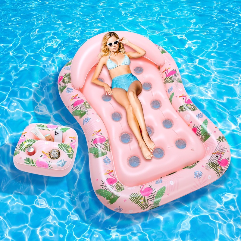 Moko Inflatable Pool Floats Adult-Water Lounge With Detachable Headrest & Cup Holders Pool Lounger Float Raft Swimming Pool Floa
