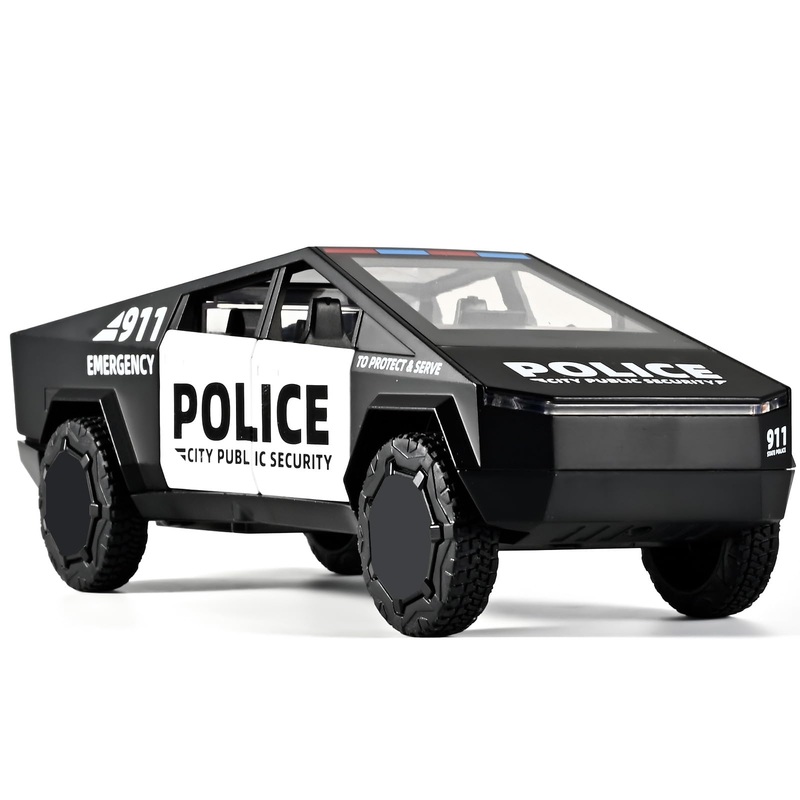 Novafusion Toy Trucks For Boys 1/32 Die Cast Truck Model Pull Back Pickup Truck Toys,Toy Police Car With Lights And Siren,Police