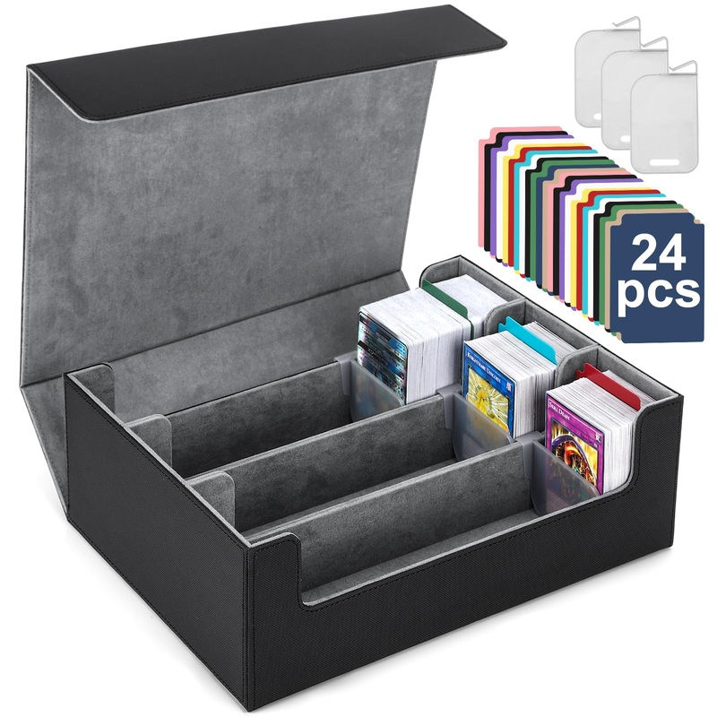 Ralout Card Deck Case For Trading Cards 1800+, Mtg Card Storage Box, Leather Magnetic Closure Storage Box For Magic Commander, M