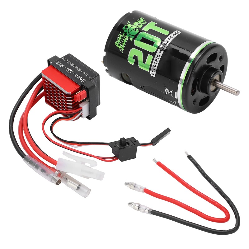 Rc Brushed Motor, 540 High Torsion Low Noise Dual Mode Low Voltage Brushed Motor 360A Esc For Rc Suv(20T)