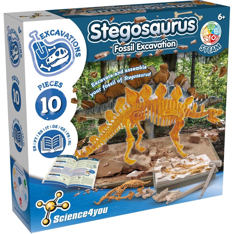 Science4You – Stegosaurus Fossil Digging Kit For Kids +6 – Excavate And Assemble 10 Stegosaurus Fossiles – Ideal Dinosaur Excava