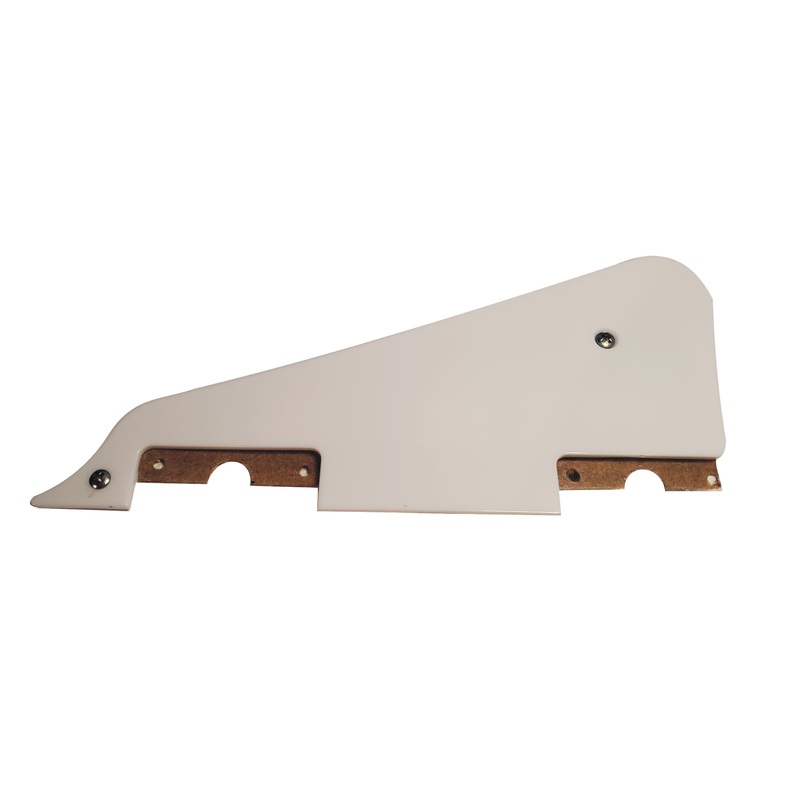 Screwless – No Drill – Pickguard Mount (With Pickguard Included) Compatible With Les Paul Guitars (White)