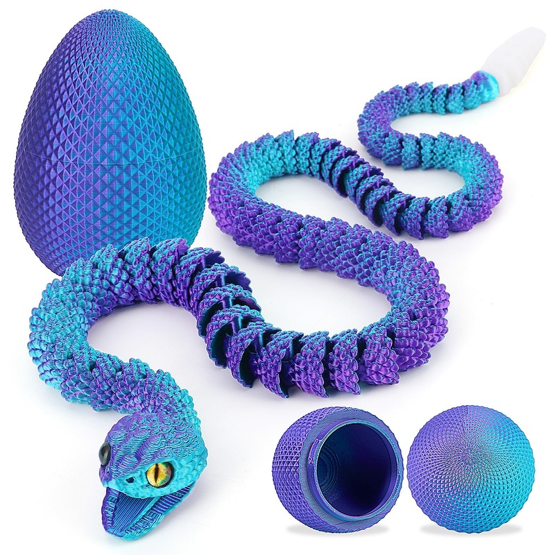 Tboline 3D Printed Snake Eggs, Easter Egg Filled With Toy – Basket Essentials For Kids Boy Girls, Flexible Articulated 3D Printe