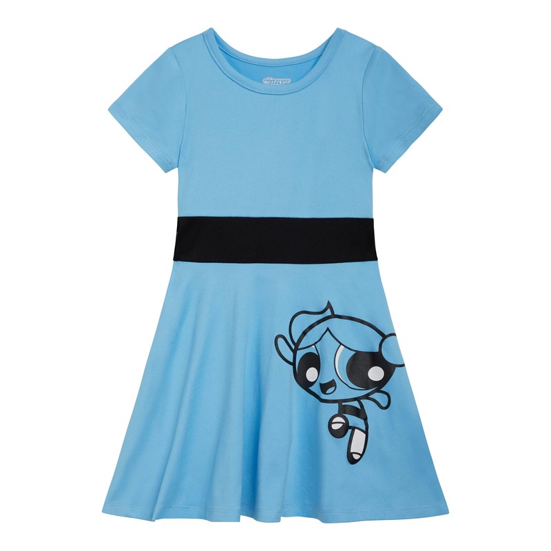 The Powerpuff Girls Bubbles Toddler Girls Cosplay Dress Blue 2T