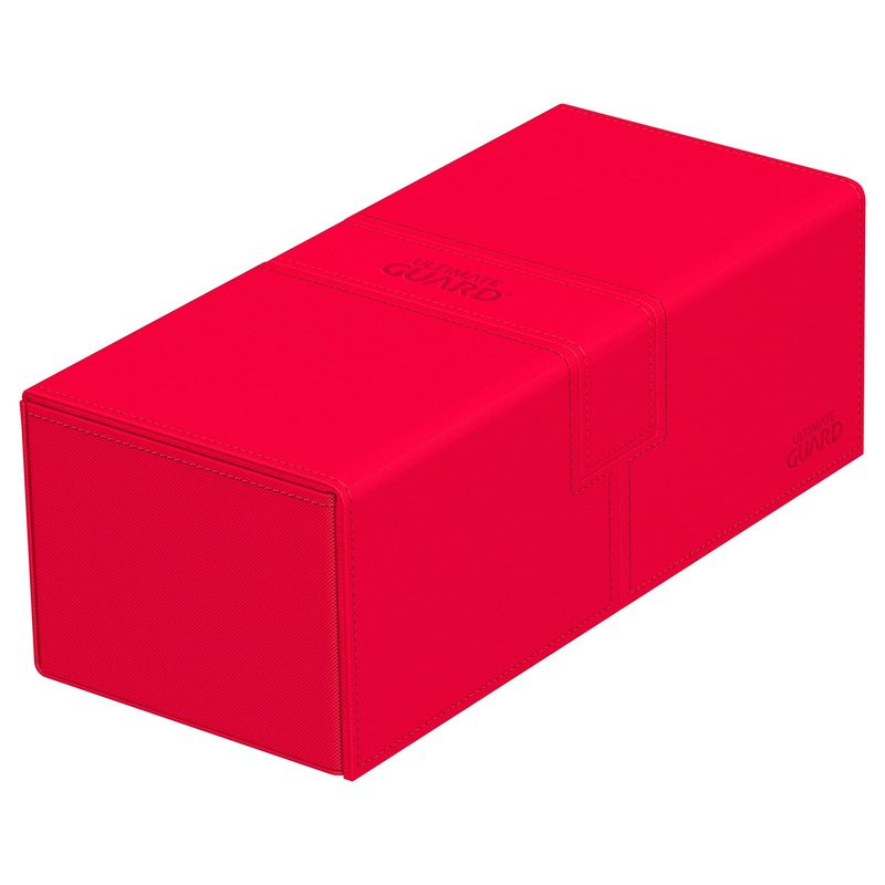 Ultimate Guard Twin Flip’N’Tray 266+, Deck Case For 266 Double-Sleeved Tcg Cards + Dice Tray, Red, Independent Magnetic Closure