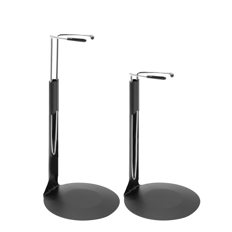 Upvolcora Black Adjustable Dolls Stands 2 Pack Display Holder, 8” To 12” Dolls Or Action Figures Shelf, Waist Is 2 To 2.5 Inch