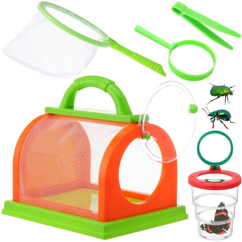 Vercanmonth 5 Pcs Bug Catcher For Kids Bug Catcher Kit Outdoor Toy Gift With Bug Collector Insect Viewer Butterfly Net Magnifyin