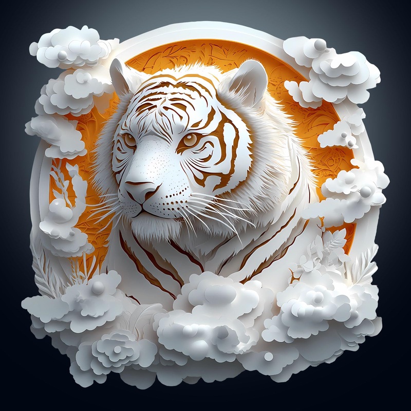 Wooden Puzzle For Adults-3D Visual Effect Paper Tiger Wooden Puzzle Unique Shape Advanced Wooden Jigsaw Puzzle For Adult, Best B