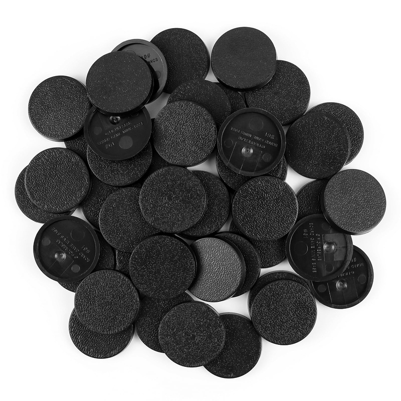 100Pcs Miniature Bases+120Pcs Adhesive, 25Mm Or 0.98Inch Round Black Plastic Model Bases For Gaming Miniatures Collectible War T