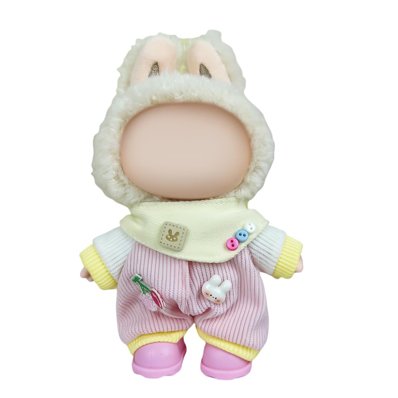 17Cm Doll Clothes For Doll, Outfits Costumes Compatible With Dolls Keychain Accessories (Small Pink Crawler Suit)