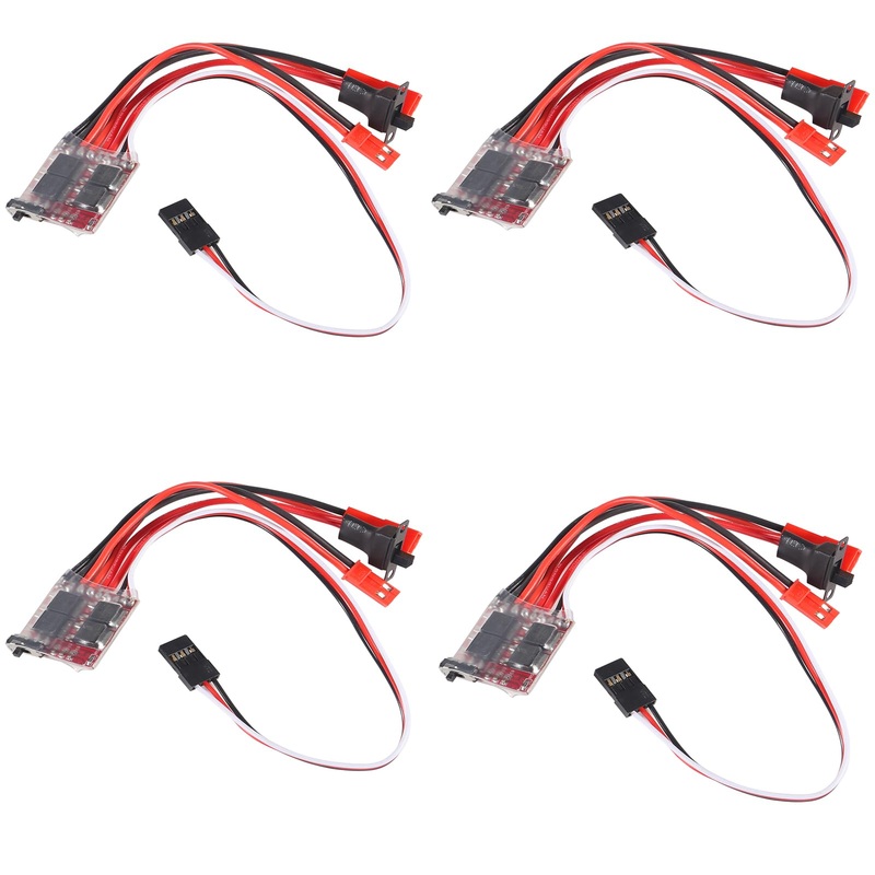 2Pcs 20A Brushed Esc Motor Speed Rc 2Khz Forward Reverse Brush Brake 4.8V-8.4V Electric Speed Controller For Diy Rc Car Truck Bo