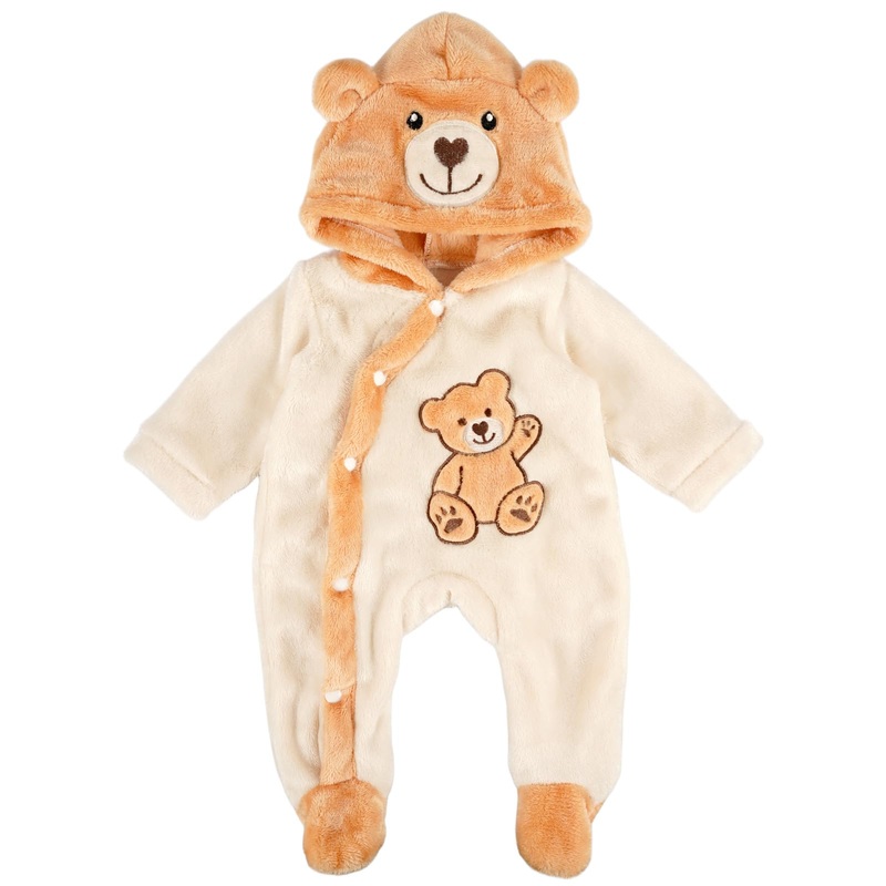 Babeside Reborn Baby Doll Clothes Set For 17-22 Inch Babydolls, Cute Bear Pattern Baby Doll Clothing With Hat For Lifelike Rebor