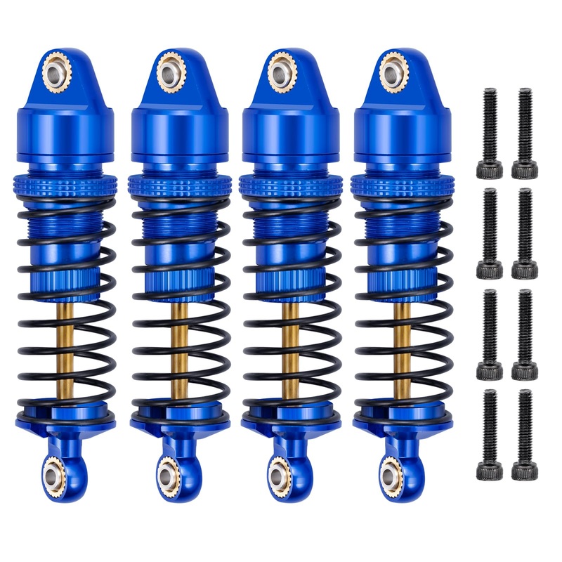 Brkrc Aluminum Front Rear Shocks Absorber Rc Damper For Arrma 1/18 Granite Typhon Mojave Grom Rc Crawler Upgrade (Blue)