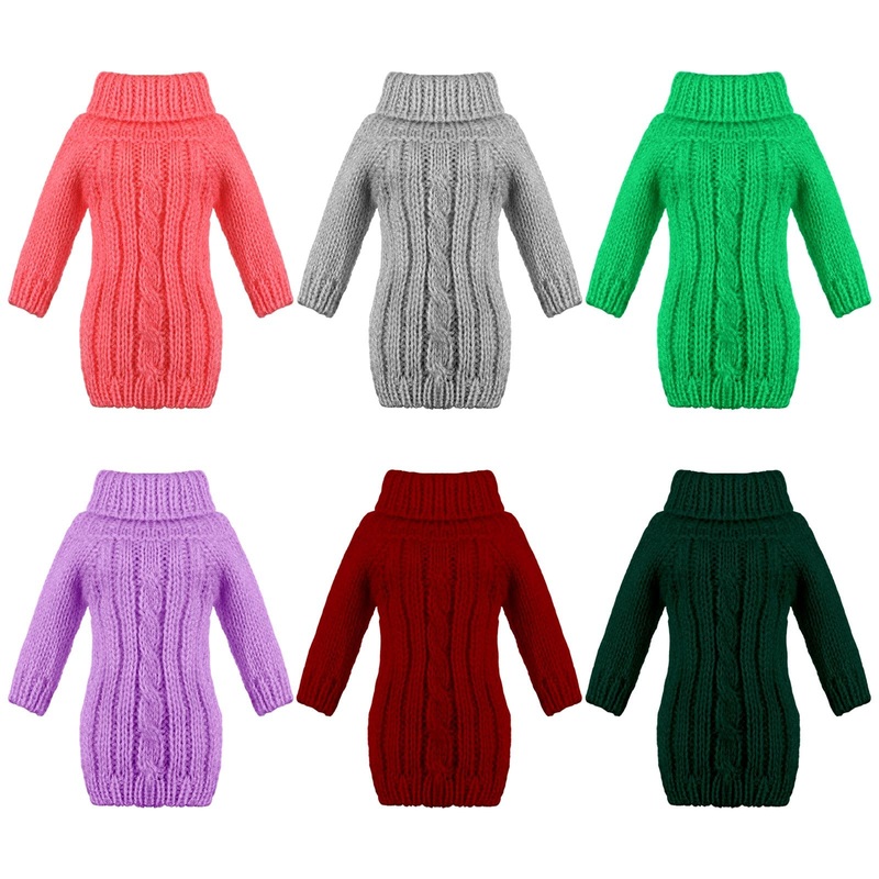 Fourluoo 6 Pcs Doll Clothes 11.8 Inch Doll Accessories Clothes Sweater Set Knitted Clothing For Doll Dress Up For Party Birthday