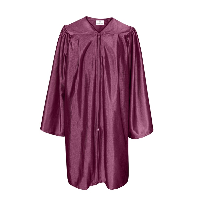 Gradplaza Shiny Choir Robe Kindergarten Preschool Graduation Gown Shiny Graduation Gown For Kids Maroon Size 27