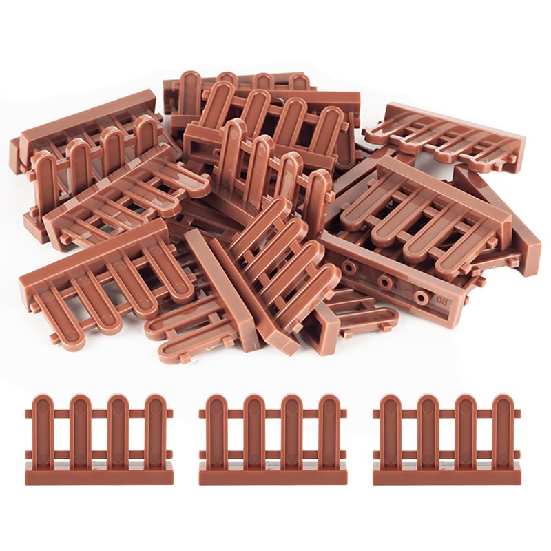 Himirich Fence Building Block Set, 20 Pieces Toy Fence Accessories For Garden Trees/Flowers/Farm Animals, Compatible With Classi
