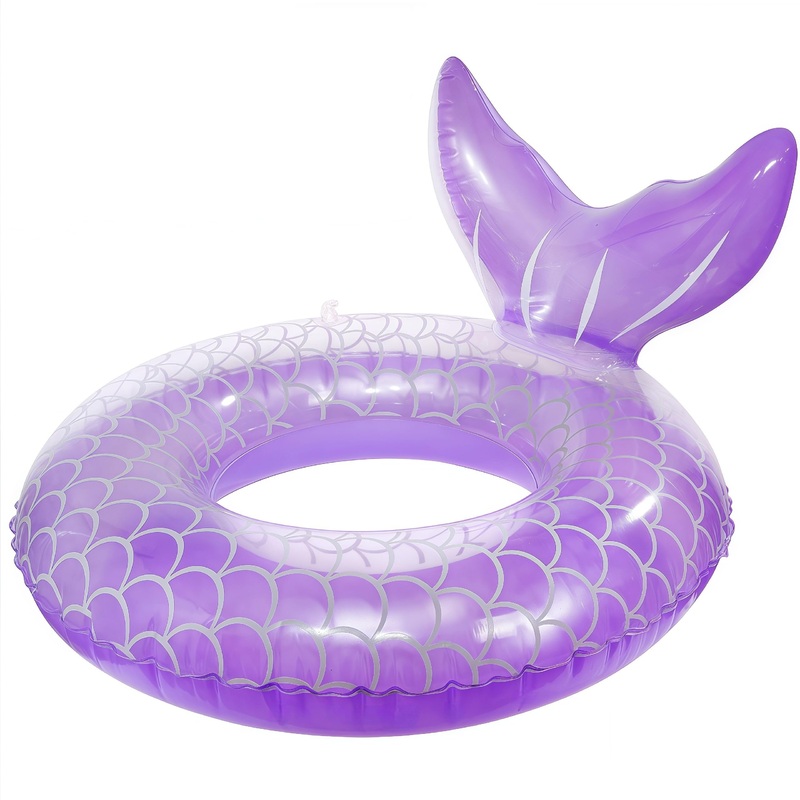 Inflatable Mermaid Pool Floats For Kids,Purple Mermaid Swimming Ring Tubes Children Pool Float For Outdoor Beach Swimming Pool P