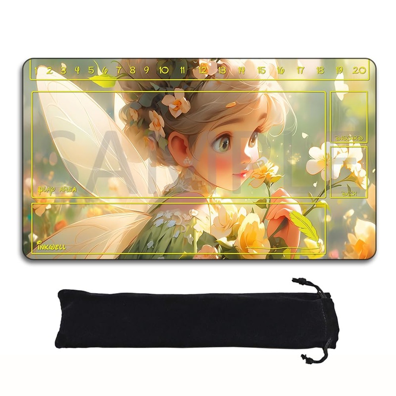 Lorcana Playmats Compatible Tcg 24X14 Inches Gaming Mat, Non-Slip Rubber With Zones Play Mat And Free Storage Bag (Dis6)