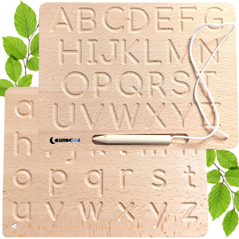 Montessori Alphabet Tracing Board | Abc + Abc| Lowercase + Uppercase Double Sided | Abc Letters| Alphabet Learning Toys 3+ Year