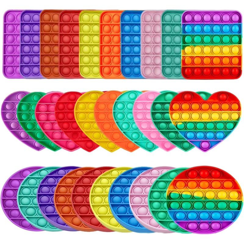 Multicolor 150 Pack Color Mini Squeeze Pop Bubble Fidget Sensory Toys, Mini Keychain, Wrap Small Relieve Anxiety Stress Toy, Pop