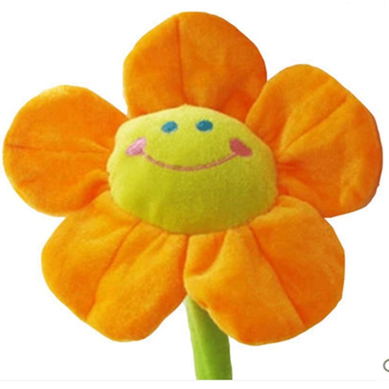 Plush Flower Bendable Stems Colorful Stuffed Flowers Plush Toy Durable Plush Daisy Flower Bouquet With Happy Smiley Face Toy Flo