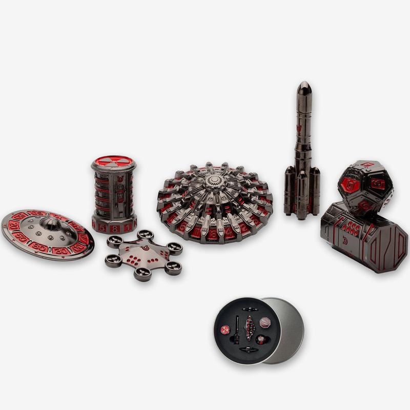 Roulette Dice Dnd Spinner Unique Ufo Dice Set,Dnd Dice Set,Metal Dungeons And Dragons Gift For Role Playing Game(Rpg),Fallout Mt