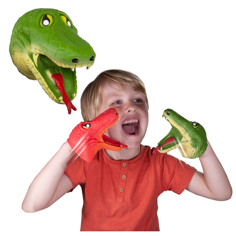 Snap Attack – Snake From Deluxebase, Stretchy Hand Puppets With Movable Mouth For Kids, Interactive Animal Puppet Toy For Imagin