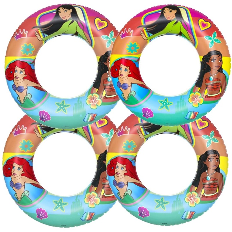 Toy Deals Usa Princess Swim Ring -4Pack- Swim Tube, Swimming Rings, Inflatable Tubes Floaties, Pool Floats For Kids, Pool Inflat