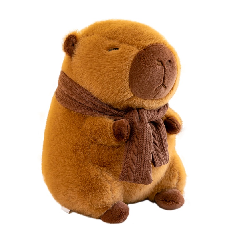 Txdrra Capybara Plush Toy,Cute Capybara Stuffed Animal,Soft Brown Capybara Plushie,Gifts For Boys And Girls (Scarf Capybara, 12