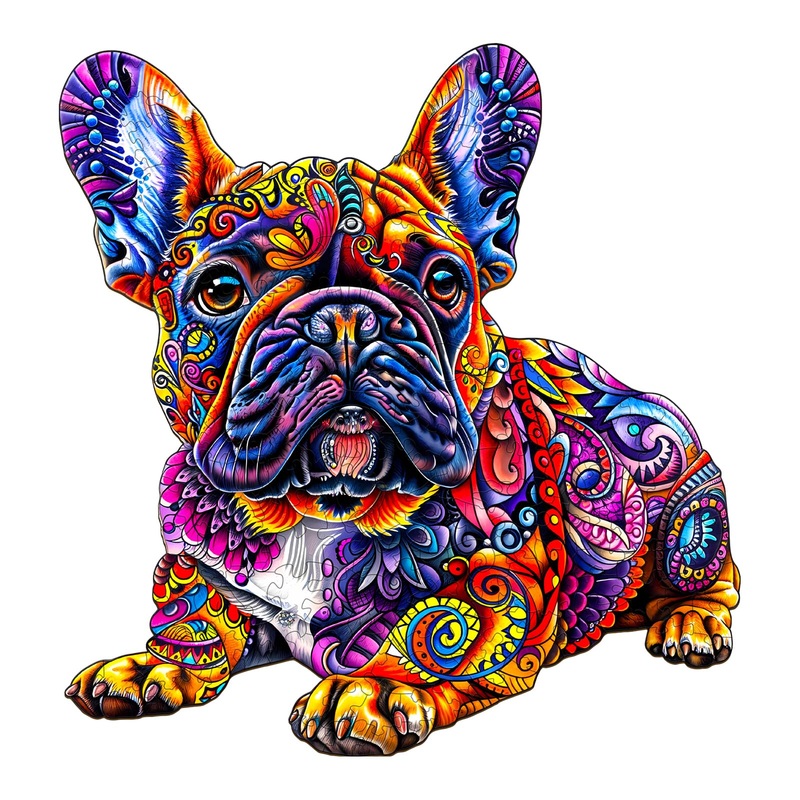 Wooden Puzzles For Adults, Jigsaw Puzzles For Adults Kids, French Bulldog Wooden Puzzle Unique Shaped Wood Puzzles Adult, Birthd