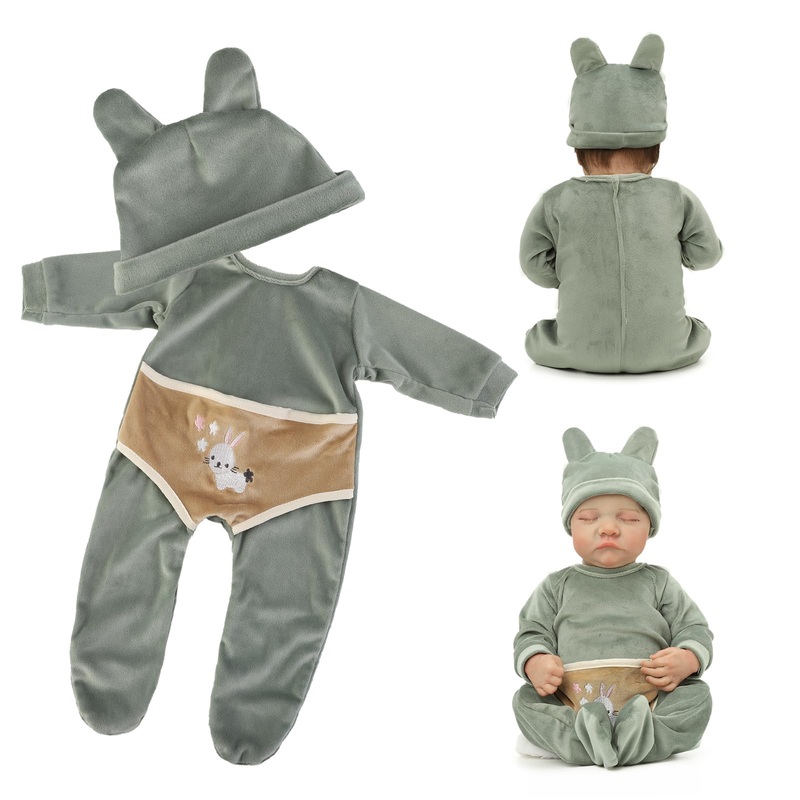 Yoyoexment Reborn Baby Doll Clothes,20 Inch Reborn Baby Doll Outfit Accessories For 18-22 Inch Newborn Baby Doll Clothes Bunny M