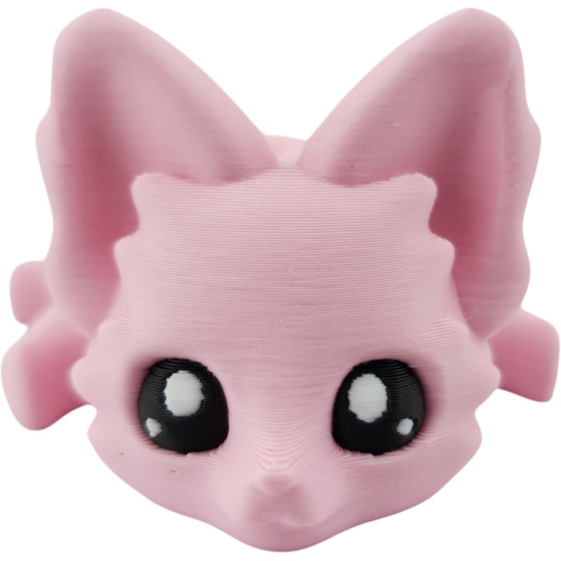 Cute Fox Desk Buddy, Articulated 3D Printed Fidget, 7.5 Inches, Authorized Seller (Pastel Pink)