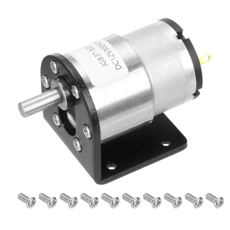 Dmiotech Micro Dc 12V 300Rpm Geared Motor With Bracket Gear Reduction Motors 37Mm Diameter Gearbox Micro Speed Reduction For Rc