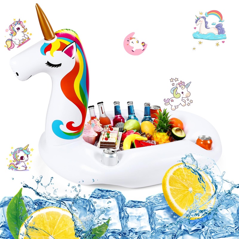 Filltouch Floating Drink Holder For Pool, Floating Cabana Bar, Hot Tub Drink Holder For Adults, Inflatable Pool Accessories(Rain