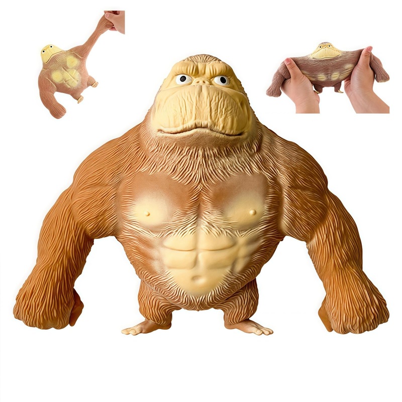 Gorilla Glue-Sand Filled Rubber Soft Decompression Doll, Animal High-Elastic Stretchable, Squishy Monkey, Decompression Toy For