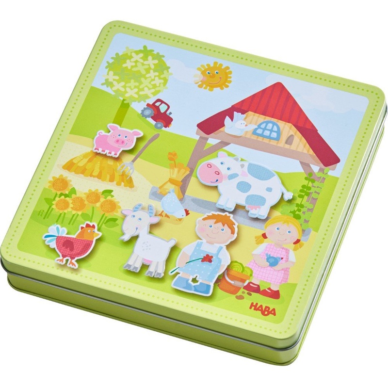 Haba Peter And Pauline Farm Animal Magnetic Activity Set, Toddler Busy Board & Toddler Car Activities With 4 Background Scenes F