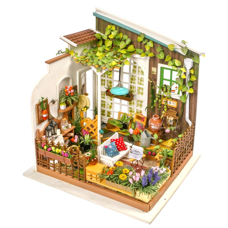 Hands Craft Diy Miniature Dollhouse Kit – Miller’S Garden 3D Model Tiny House Building With Led Lights Wood Prefabricated Pieces