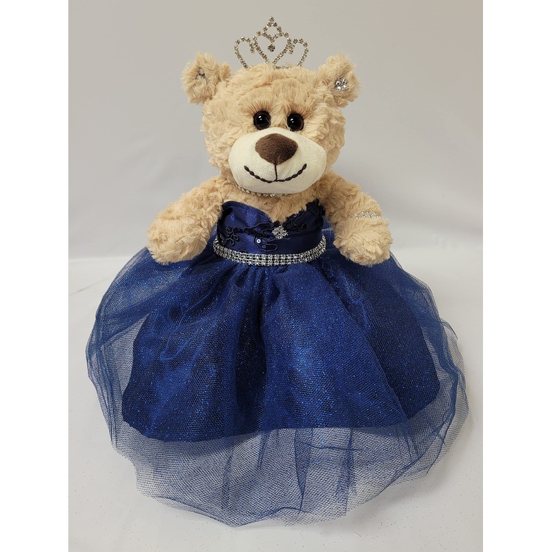 Kinnex Collections Since 1997 12” Quince Anos Last Doll Teddy Bear With Dress (Centerpiece) ~ Arc09832-16 (Navy Blue)