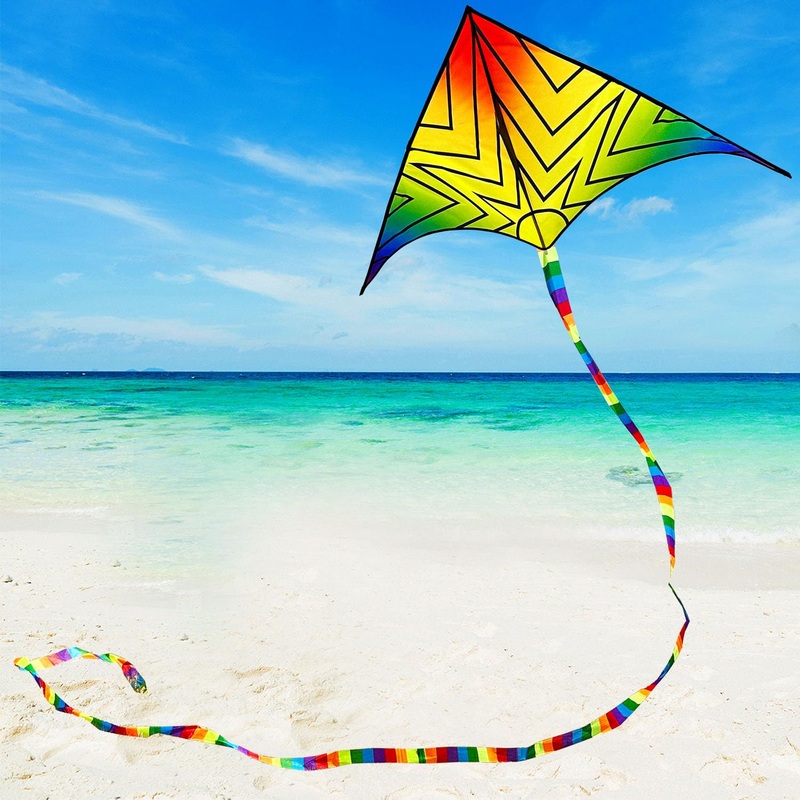 Lanrui Large Delta Kites For Kids & Adults, Easy To Fly Kite, Beginner Kites For Kids Ages 4-8,Best Beach Kite For Beginners, Wi