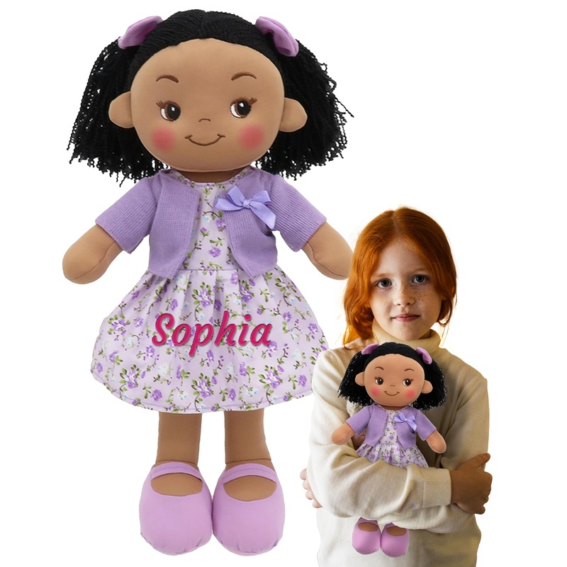 Personalized Rag Dolls For Girls – Custom 16 Inches Soft Plush Snuggle Baby Doll For Toddlers Stuffed Toys – Muecas De Trapo Per