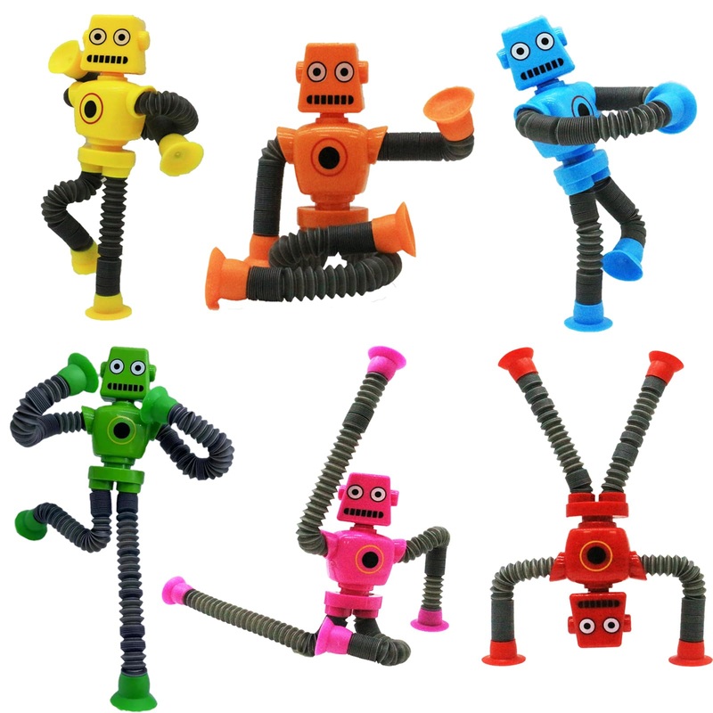 Shape Changing Robot Toy, Suction Cup Toys,Telescopic Pop Tubes Fidget Toys,Autism Sensory Toys For Kid Boys 36Pcs