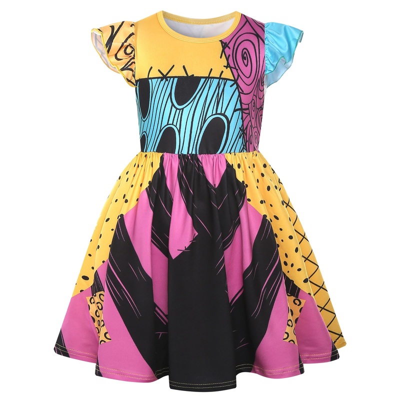 Xybxxt Girls Princess Halloween Party Dress Sally Christmas Dress Up(4-5 Years,Multi)