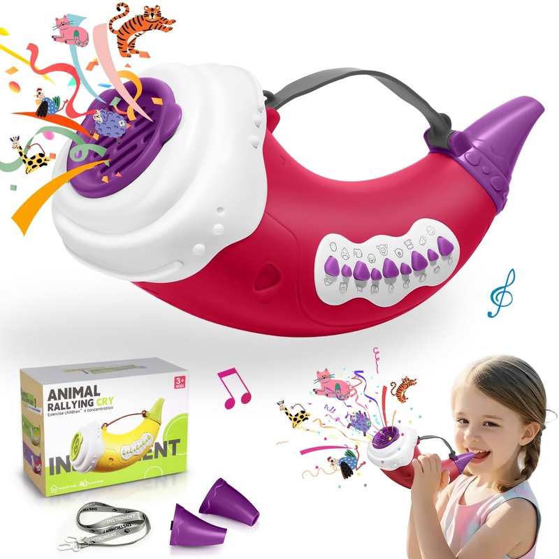 Yaozyety Animal Caller Toys For Kids 3-8, Hunting Toy With 2 Mode 30 Sounds, 5 Levels Lights, Outdoor Discovery Play With 8” Ho