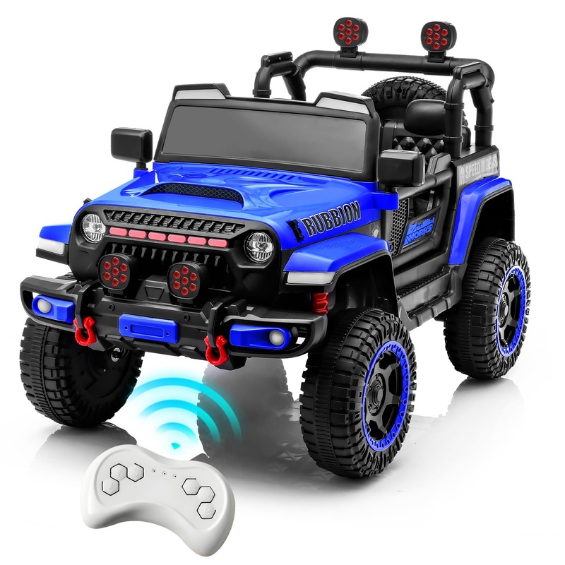 12V Electric Ride-On Truck For Kids: Ride On Jeep With Parental Remote Control,Openable Doors, Music & Mp3 Connectivity – Safe &